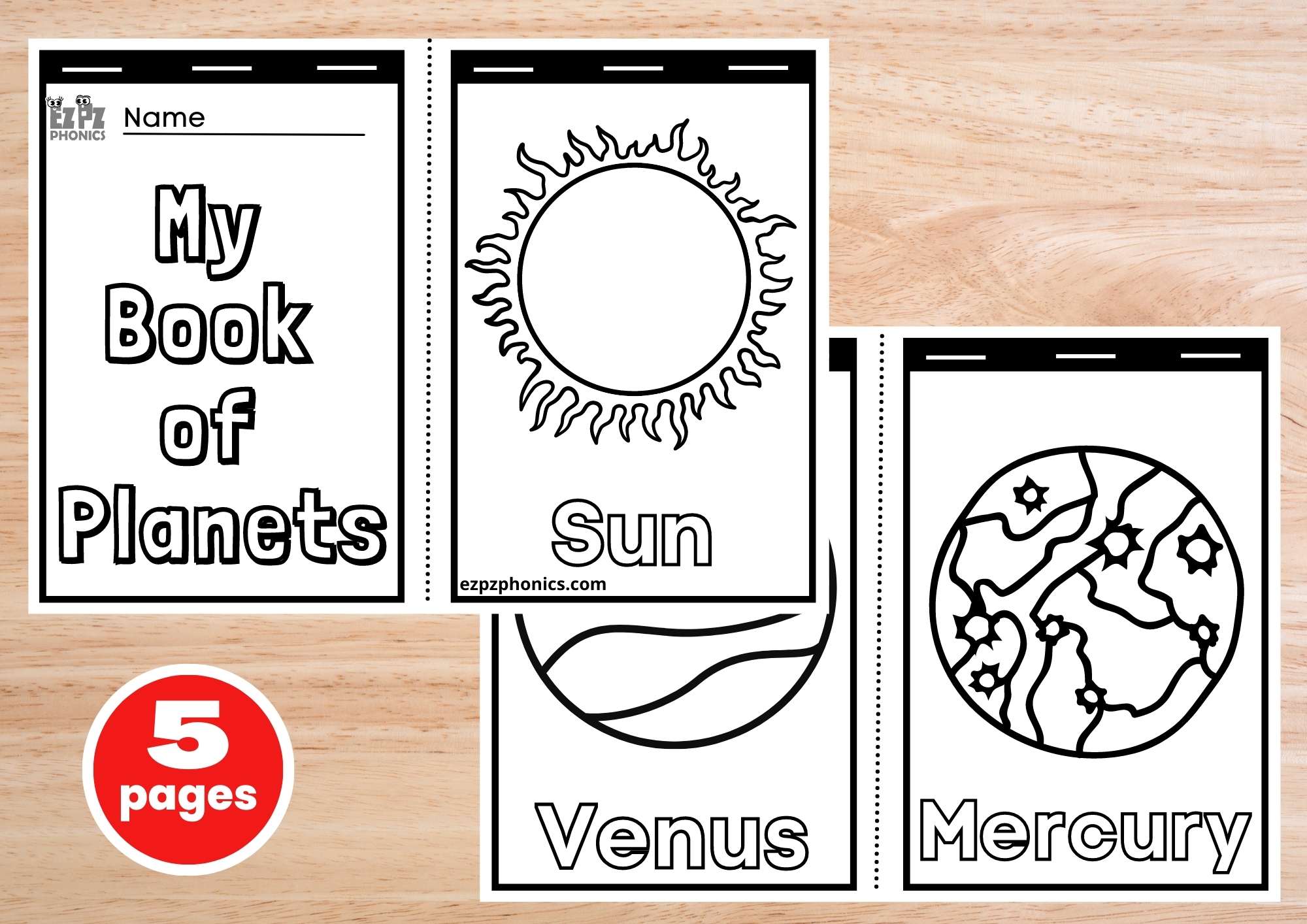 My Book of Planets - Ezpzlearn.com